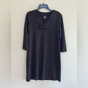 Sailor Sailor Lucille 3/4 Sleeve Dress with Bow Detail in Solid Black, size S